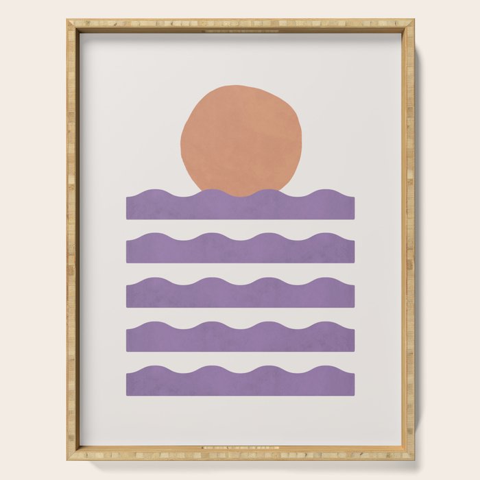 Sunset Wave - Abstract Painting Serving Tray Gallery Image 1
