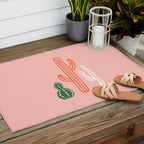 Hand drawn cactus plant art Outdoor Rug Gallery Image 2
