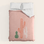 Hand drawn cactus plant art Comforter Gallery Image 6