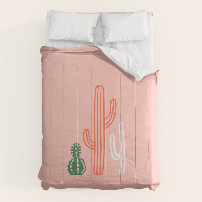 Hand drawn cactus plant art Comforter Gallery Image 6