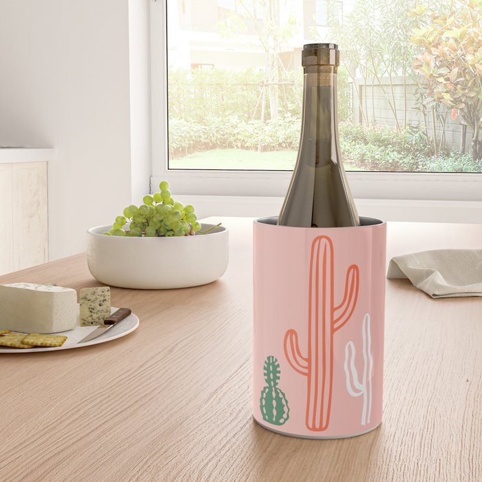 Hand drawn cactus plant art Wine Chiller Gallery Image 4