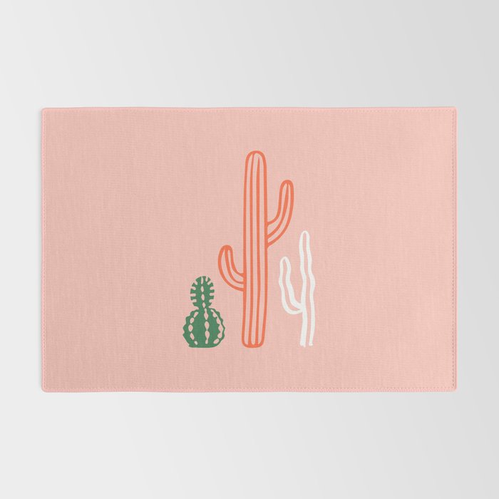 Hand drawn cactus plant art Rug Gallery Image 2