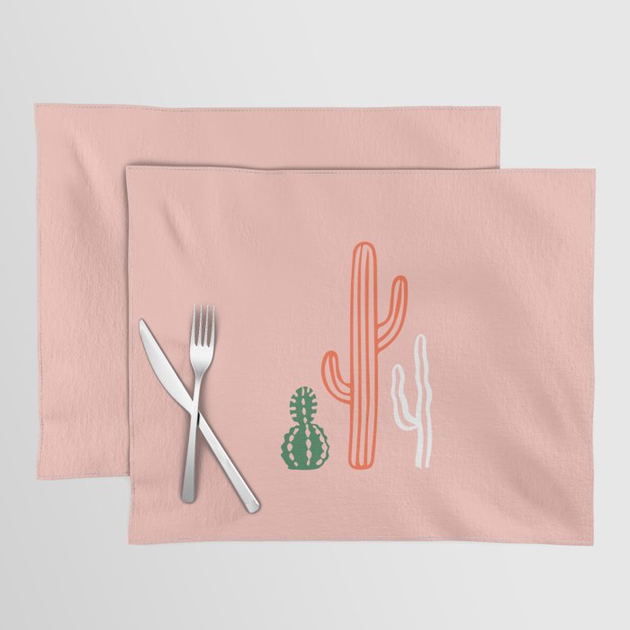 Hand drawn cactus plant art Placemat Gallery Image 1