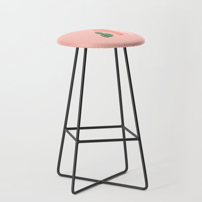 Hand drawn cactus plant art Stool Gallery Image 1