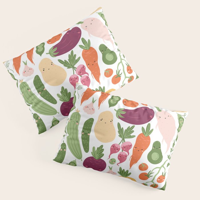 Cute vegetables Pillow Sham Gallery Image 1