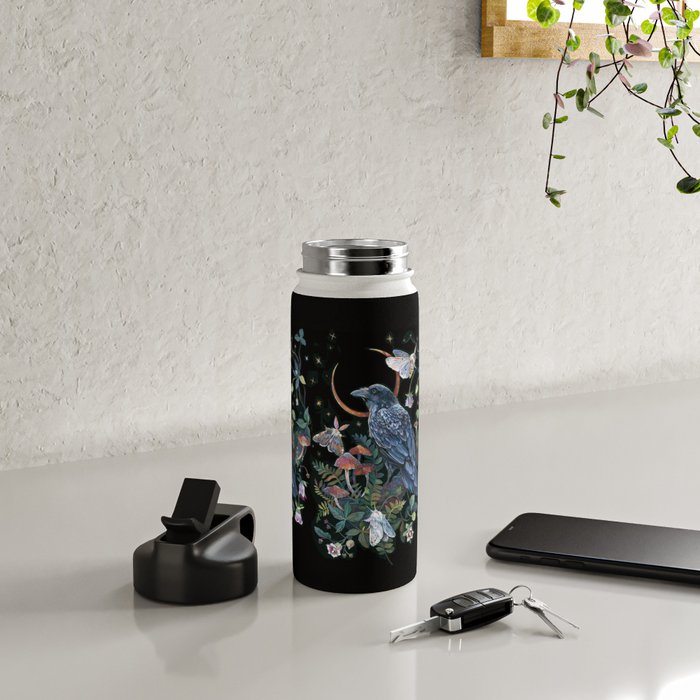 Moon Raven  Water Bottle Gallery Image 5