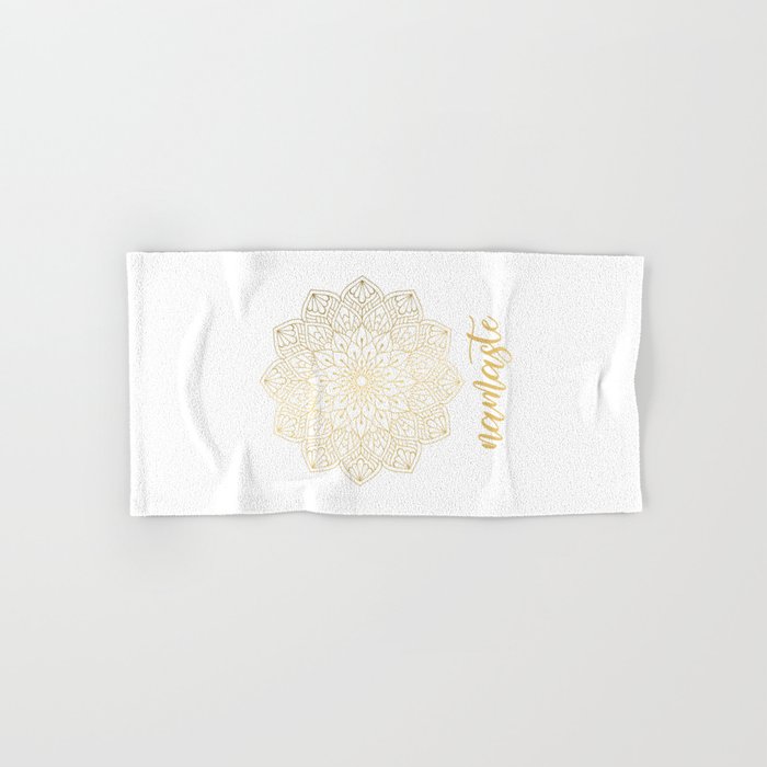 Namaste Gold Mandala Design Bath Towel Gallery Image 1