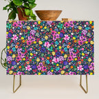 Millefleurs Spring Little Flowers Folky Navy Credenza Gallery Image 1