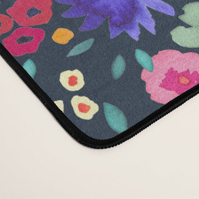 Millefleurs Spring Little Flowers Folky Navy Desk Mat Gallery Image 4