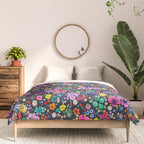 Millefleurs Spring Little Flowers Folky Navy Comforter Gallery Image 3