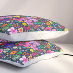 Millefleurs Spring Little Flowers Folky Navy Pillow Sham Gallery Image 3