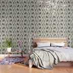 Black Alien Abduction Toile De Jouy Pattern Wallpaper Gallery Image 3