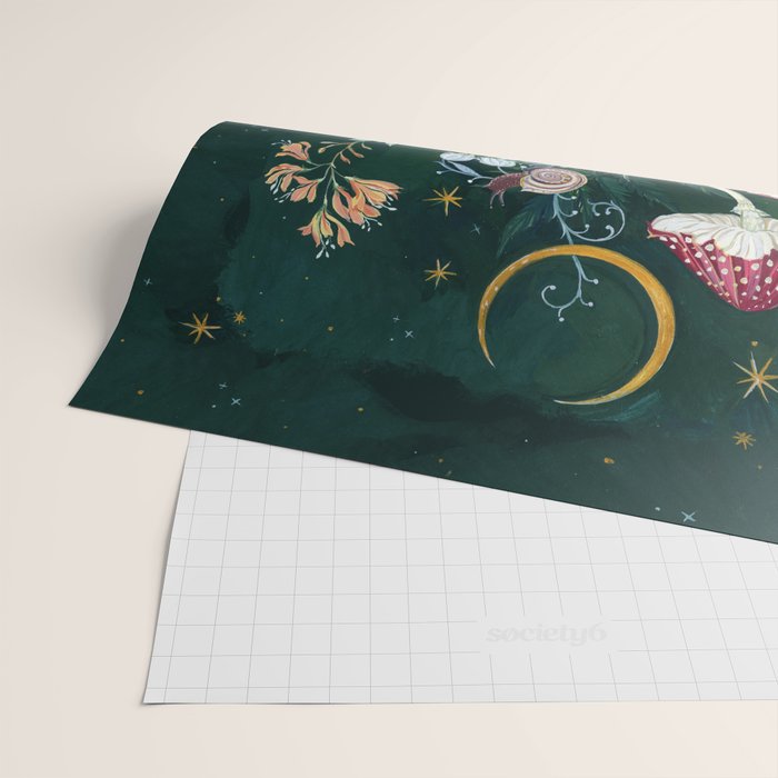 Mushroom night moth Wrapping Paper Gallery Image 2