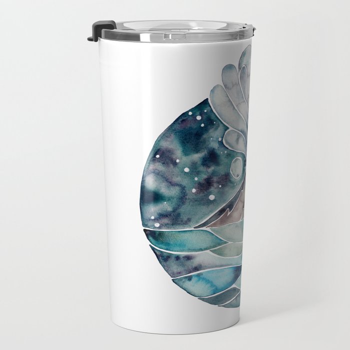 Stromboli Volcano at Midnight - Blue Palette Travel Mug Gallery Image 3