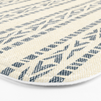 oceania vertical stripes - navy blue on cream Bath Mat Gallery Image 3