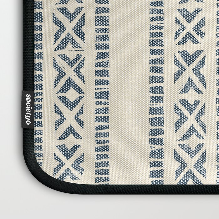 oceania vertical stripes - navy blue on cream Laptop Sleeve Gallery Image 3