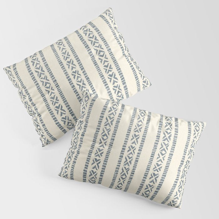 oceania vertical stripes - navy blue on cream Pillow Sham Gallery Image 3