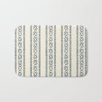 oceania vertical stripes - navy blue on cream Bath Mat Gallery Image 1