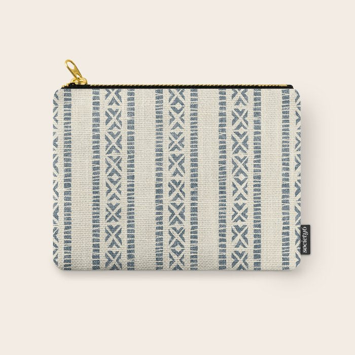 oceania vertical stripes - navy blue on cream Carry All Pouch Gallery Image 1