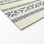 oceania vertical stripes - navy blue on cream Welcome Mat Gallery Image 2