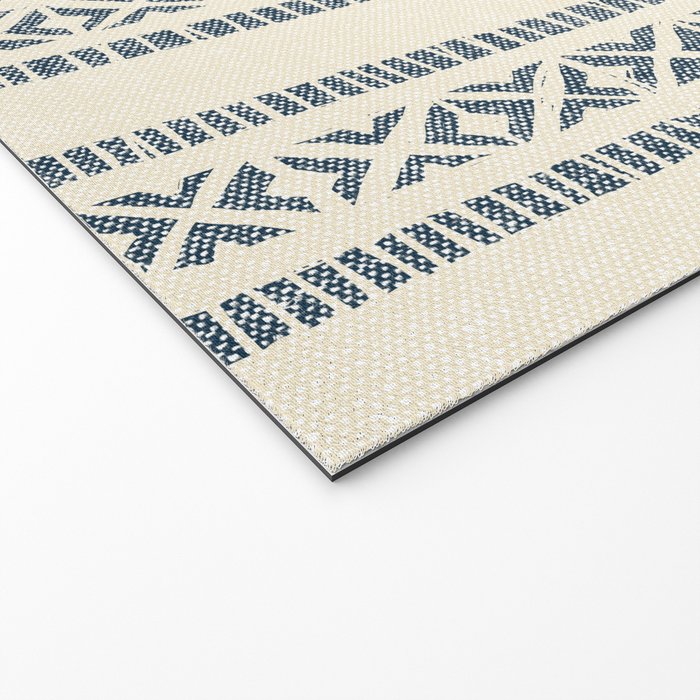 oceania vertical stripes - navy blue on cream Welcome Mat Gallery Image 2