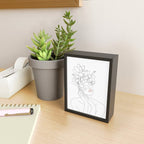 Minimal Line Art Woman with Magnolia Mini Art Print Gallery Image 2