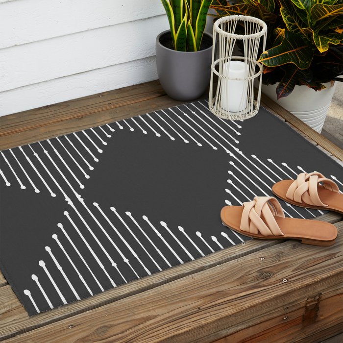Geo (Dark Gray) Outdoor Rug Gallery Image 2