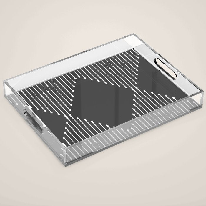 Geo (Dark Gray) Acrylic Tray Gallery Image 1