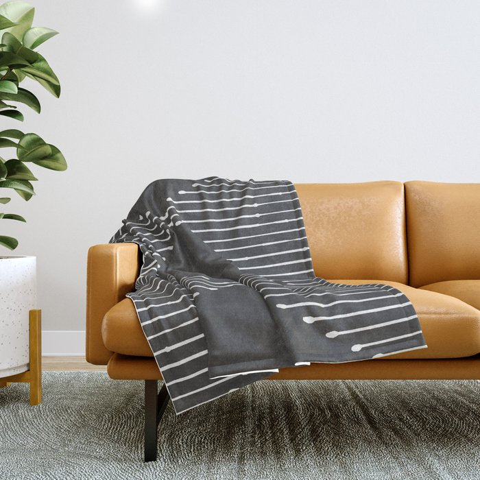Geo (Dark Gray) Throw Blanket Gallery Image 1