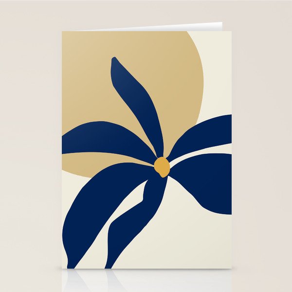 The Flower And The Sun, Floral Prints Stationery Card Gallery Image 1