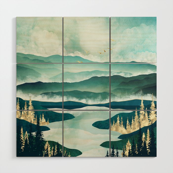 Misty Lake Wood Wall Art Gallery Image 1