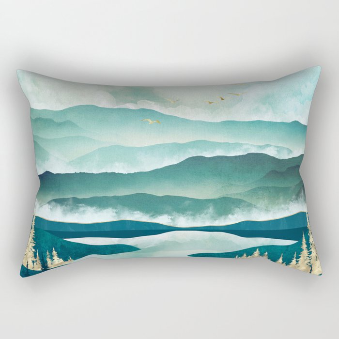 Misty Lake Rectangular Pillow Gallery Image 2