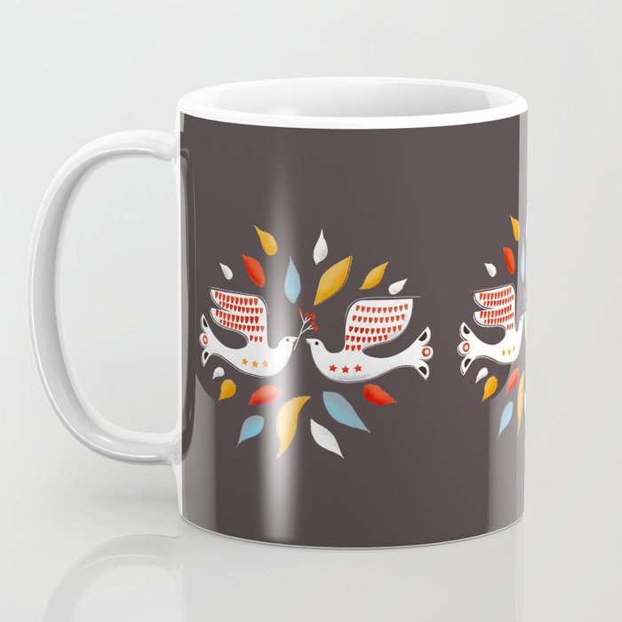 Retro christmas birds illustration Coffee Mug Gallery Image 3