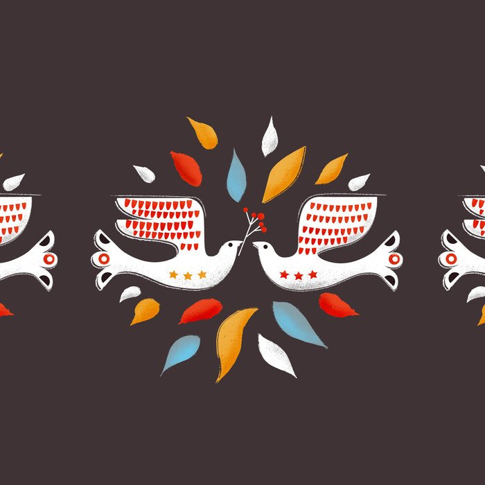 Retro christmas birds illustration Coffee Mug Gallery Image 2