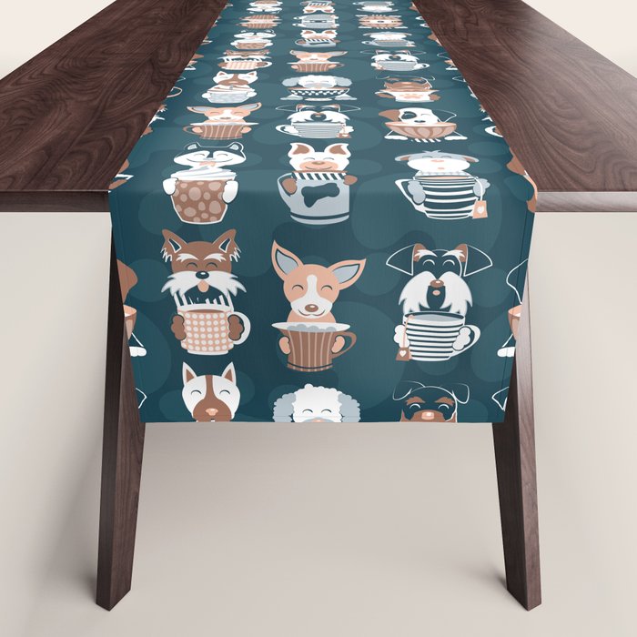Doggie Coffee and Tea Time II Table Runner Gallery Image 1