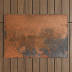 Japandi Art Copper and Black Rust Outdoor Rug Gallery Image 1