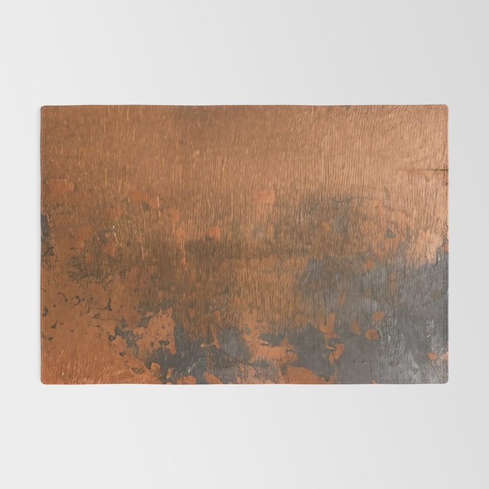 Japandi Art Copper and Black Rust Rug Gallery Image 2