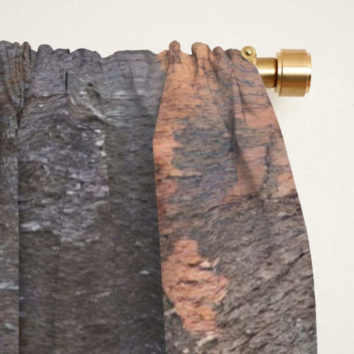 Japandi Art Copper and Black Rust Window Curtain Gallery Image 2