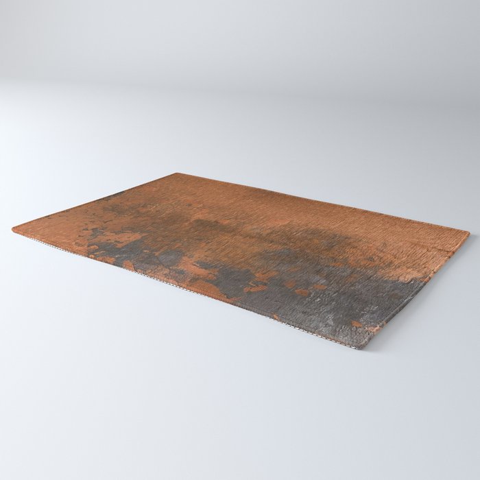 Japandi Art Copper and Black Rust Rug Gallery Image 3
