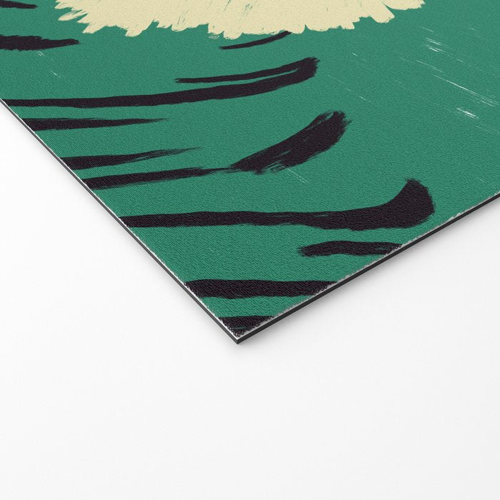 Majestic Tiger - Bold Wildcat Design with Teal Background Welcome Mat Gallery Image 2