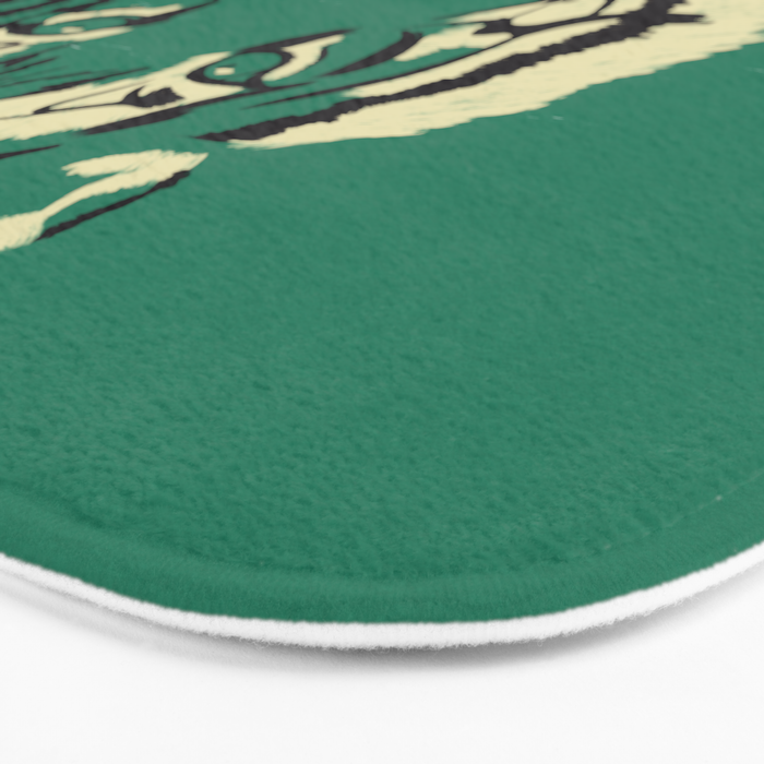 Majestic Tiger - Bold Wildcat Design with Teal Background Bath Mat Gallery Image 3