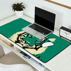 Majestic Tiger - Bold Wildcat Design with Teal Background Desk Mat Gallery Image 2