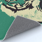 Majestic Tiger - Bold Wildcat Design with Teal Background Rug Gallery Image 4