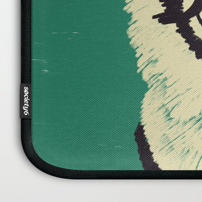 Majestic Tiger - Bold Wildcat Design with Teal Background Laptop Sleeve Gallery Image 3