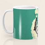 Majestic Tiger - Bold Wildcat Design with Teal Background Coffee Mug Gallery Image 3