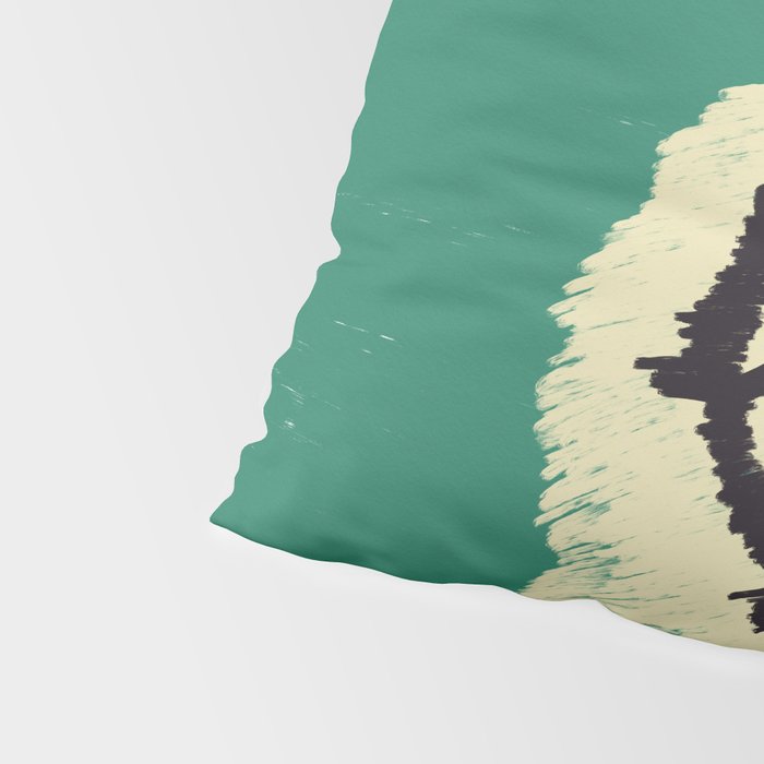 Majestic Tiger - Bold Wildcat Design with Teal Background Pillow Sham Gallery Image 4