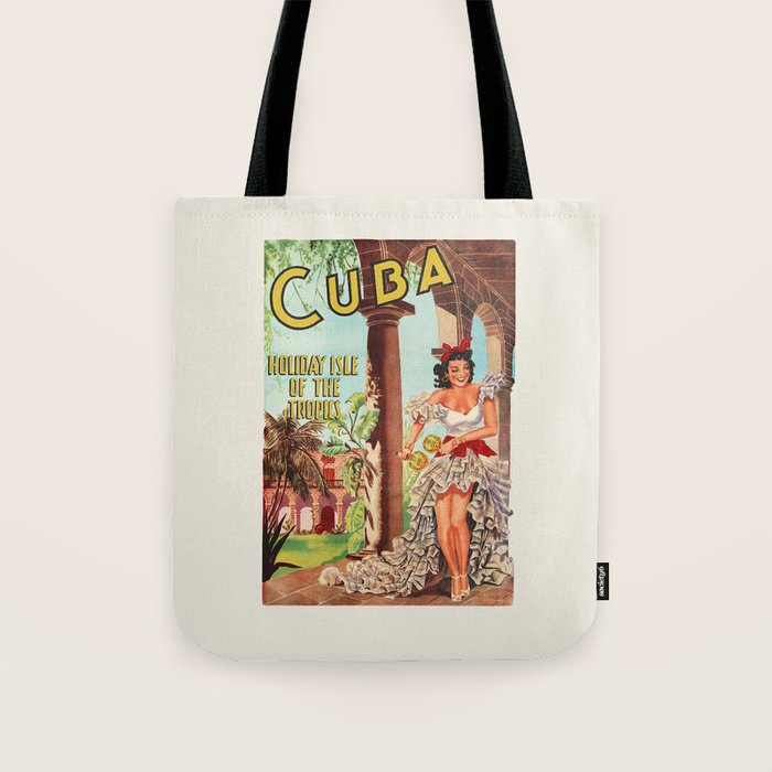 Cuba Vintage Travel Poster, 1949 Tote Bag Gallery Image 1