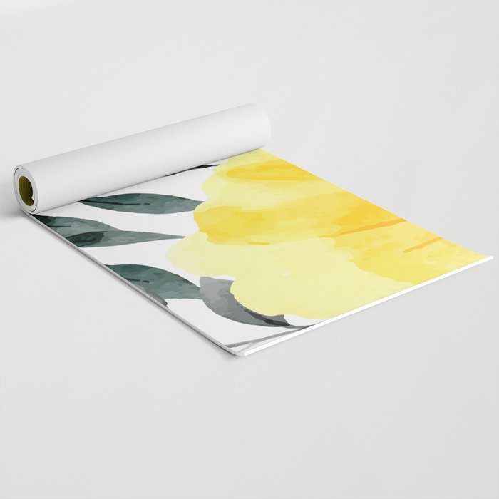 Big yellow watercolor flowers Yoga Mat Gallery Image 2