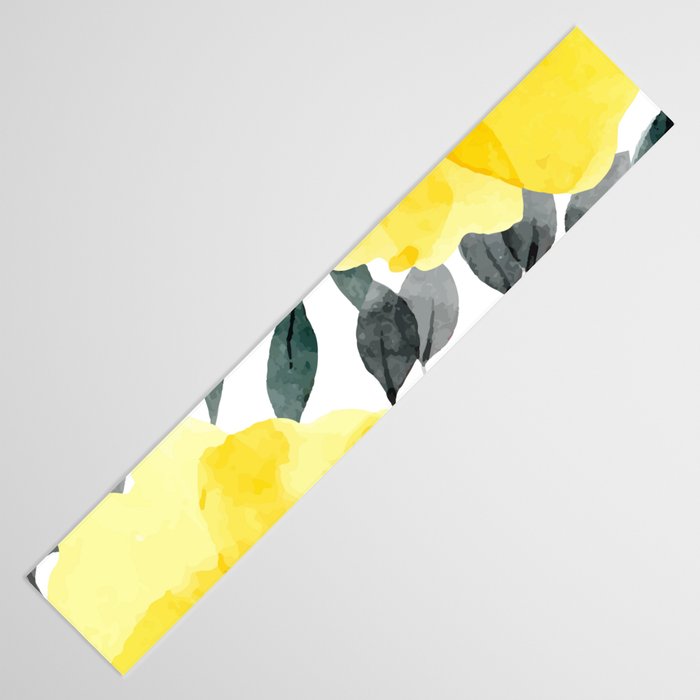 Big yellow watercolor flowers Table Runner Gallery Image 3