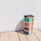 Nelson Blocks - Midcentury Modern Geometric in Mid Century Mod Mustard, Olive, Teal, Orange, Beige Travel Mug Gallery Image 4